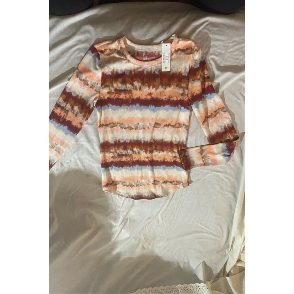 No Boundaries Tie Dye Ribbed Long Sleeve Top S (3-5) NWT